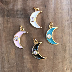 CZ7898 Chic mini Enamel Gold Plated Evil Turkish Eye Hamsa Hand Star Crescent Bracelet Charm Pendants