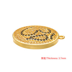 CZ8509 18k gold plated cz micro pave Ohm Om pendant ;Cubic zirconia Ohm Disc Pendants meditation Jewelry Supplies