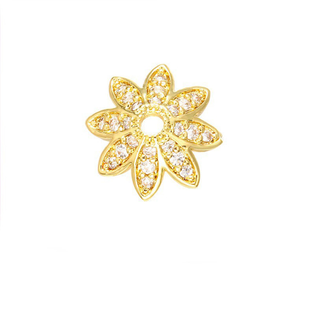 CZ7955 Fashion Jewelry Diy Supplies CZ Micro Pave Flower Shape Chain Tassel Caps ,Bead Caps