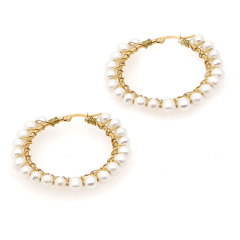 EP1003 trendy pearl ladies earring, fashion stainless steel women hoop earring EP1003 trendy pearl ladies earring, fashion stainless steel women hoop earring