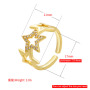 RM1297 Trendy Dainty 18k Gold Silver Plated Micro Pave CZ Star Open Rings for Ladies Women