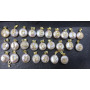 CZ7979 Dainty Natural Freshwater Pearl Charm Pendant with CZ Micro Pave Initial alphabet letter charms Pendants