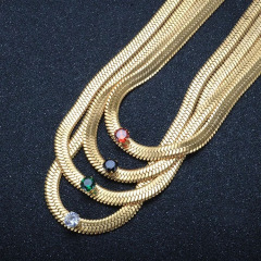 NS1226 2mm 3mm 4mm 5mm 6mm stainless steel gold plated snake belly herringbone chain necklace