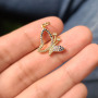 CZ8492 Dainty CZ Micro Pave Jewelry Charms 18k Gold CZ Paved Lock Butterfly Heart Lip Charm Pendants