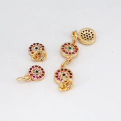 CZ7933 Dainty Mini Small Multicolor CZ Charm,Tiny Cubic Zirconia Dancing Girl Heart Rainbow Charm
