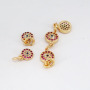 CZ7933 Dainty Mini Small Multicolor CZ Charm,Tiny Cubic Zirconia Dancing Girl Heart Rainbow Charm