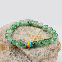 8mm green jade gemstone elastic thread bracelet jewelry
