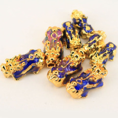JS1459  24K Gold Plated Colour Changing Pixiu Pi Yao Beads for Lucky Bracelets Making Supplies