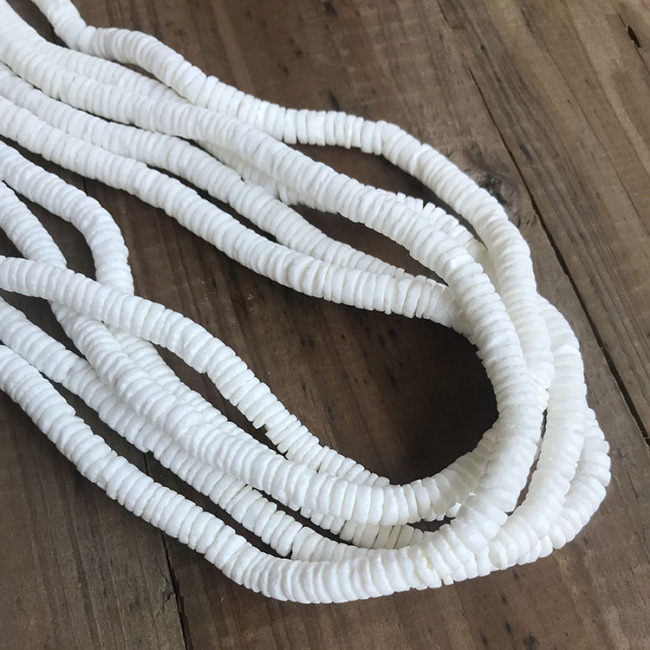 SP4123 loose beads white Puka Shell Heishi Disc Spacer Beads