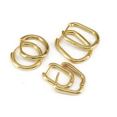 EM1141 Hot Sale 18K Gold Plated Round Rectangle Heart Star huggie earrings, Brass Metal huggie earrings jewelry for women