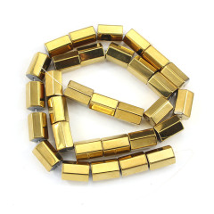 HB3131 Gold natural hexagon hematite tube stone beads,hematite spacer beads in bulk HB3131 Gold natural hexagon hematite tube stone beads,hematite spacer beads in bulk