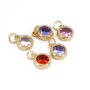 CZ8459 18K Gold Plated CZ Cubic Zirconia Pave Round Circle Charms ,Mini Round Charm Pendant For Necklace Earring Jewelry Making