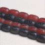 AB0827 Matte  Mantra Carved Black Agate Barrel Beads,Matte Red Tibetan om mantra etched black agate barrel beads
