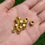 JS1379 Hotsale Unique Matte Gold Silver Etched Coin Rondelle Abacus  Flying Saucer Wheel Spacer Jewelry Beads