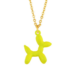NM1201 fashion poodle dog pendant ladies necklace ,charm balloon puppy pendants  custom stainless steel O chain women necklace