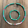 S11044 Chic Polymer Clay Heishi Beaded Surfer Necklace and Bracelet Jewelry Set
