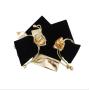 PP1010 Popular Black and Gold Trim Jewelry Pouches Velvet Gift Bags Packaging Supplies