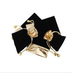PP1010 Popular Black and Gold Trim Jewelry Pouches Velvet Gift Bags Packaging Supplies
