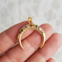 CZ8311 Hotsale Rainbow 18k Gold Plated CZ Zircon Micro Pave Moon Crescent Charm Pendant for Necklace Jewelry Making