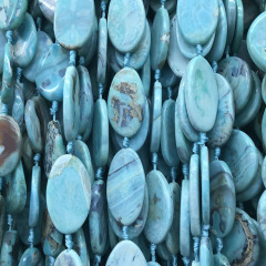 AB0721 Wonderful Blue Agate Flat Oval Beads,Yoga Jewelry Focal Beads