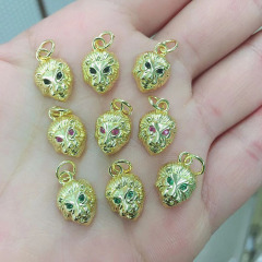 CZ8303 Dainty Tiny Mini Small CZ Diamond Leo Leopard Sea Horse Owl Fox Animal Charm Pendants
