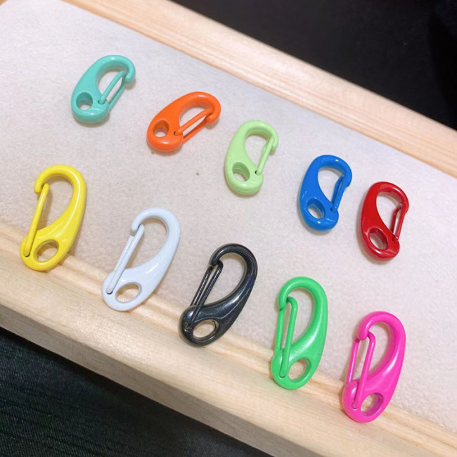 JF1325 Rainbow Neon Enameled Metal Brass Spring Gate Lobster Clasp Buckle Lock for Necklace Jewelry Making
