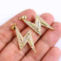 CZ8107 CZ Thunder Lightning Bolt Charm, Diamond CZ Pave Thunder lightning Sign Charm Pendants
