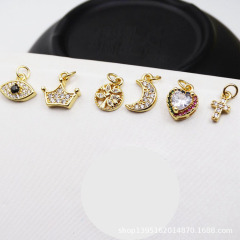 CZ8294  tiny mini minimalist cz micro pave diamond Love heart pendant charm,small cubic zirconia love heart pendant findings