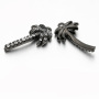 CZ7880 Gold Green CZ Micro Pave Coconut Palm Tree Charm Pendants