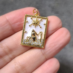 CZ8517 Fashion Brass CZ Charm Hama Hand Men Necklace 18K Gold Plated Marry Pendant Necklace
