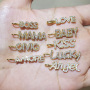 CZ8111 New Dainty Diamond CZ Micro Pave Letter Words Baby Boss Lucky Love Mama Charms for Jewelry Making
