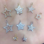 CZ8440 Dainty mini 18k gold silver plated CZ micro pave diamond Star Heart Angel Wing Butterfly Disc Round Charm Pendants