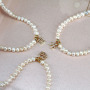 zodiac sign jewelry 4mm freshwater pearl beads gold plated letter initial necklace for women