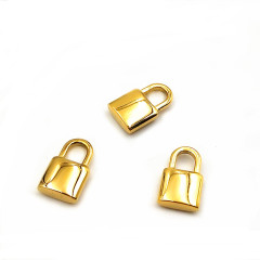 S1164 High Quality Hiphop Jewelry Supplies 18K Gold Plated Stainless Steel Lock Charm Pendants