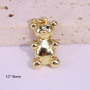 CZ8535 new Small Mini 18K Gold Plated brass Cubic Zirconia diamond micro Pave Cute bear Charm Pendant
