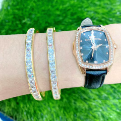 BC2035 Fashion 18K Gold Plated Brass Bracelet Zircon CZ Micro Pave Belt Buckle Link Chain Hand Cuff Chain Bangle Bracelets