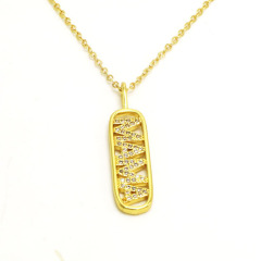 NZ1176  Rainbow CZ Micro Pave Gold Mom Mama Necklace Jewelry, Gift for Mom Mother, Mother's Day gift, Mum