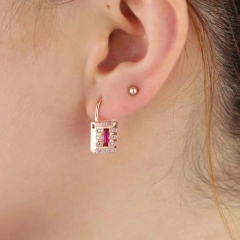 EC1436 2020 Designer Jewelry Womans Fashion Dainty CZ Lock Charm Huggie Earrings
