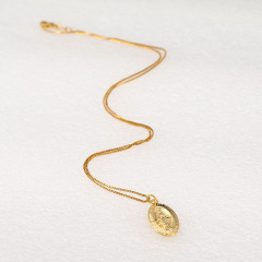 NM1018 Gold Plated Blessed Mother Virgin Mary Medal Pendant Necklace Regilous Jewelry