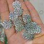 JS1323 Hotsale round flower charm,antique silver metal flower pendant jewelry making supplies
