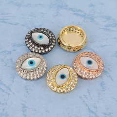 CZ6952 Special cz micro pave evileye evil eyes beads,cubic zirconia white cz diamond finding charm for bracelet jewelry