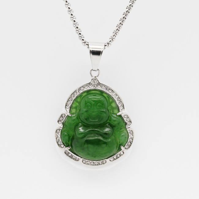 S1163 High Quality Gold Plated Stainless Steel Bezel cz micro pave Resin buddha charm pendant,diamond buddha charm