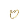 RM1175 Delicate Fine 18K Gold Plated Pave CZ Letter Alphabet Initial Wrap Open Finger Rings for Ladies Women