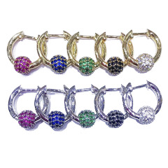 EC1564 Hot Sale CZ micro pave ball hoop huggie earrings jewelry for women EC1564 Hot Sale CZ micro pave ball hoop huggie earrings jewelry for women