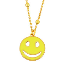 NM1203 fashion smily face pendant ladies necklace ,charm smile face pendants custom O chain women necklace