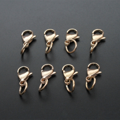 S951 Gold /black/rose gold IPG plated 316l stainless steel lobster clasp,metal lobster claw clasps for making jewelry