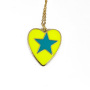NM1183 2021 Summer Beach Jewelry Gold Plated Neon Enamel Multi Color Star on Heart Shape Pendant Chain Necklaces