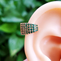 EC1660 fashion cubic zircon cuff copper clips earrings high quality brass with CZ clips on earring for women