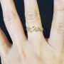 RM1137 Hot Sale Delicate Bling 18K Gold Plated Diamond Cubic Zirconia CZ Pave Lightning Bolt Charm Finger Rings for Women Girls