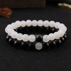 BRG1141 White & Black Matte Agate Onyx Beads Yin Yang Bracelet,Wrist Yoga Bracelet BRG1141 White & Black Matte Agate Onyx Beads Yin Yang Bracelet,Wrist Yoga Bracelet